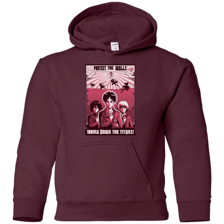 Sweatshirts Maroon / YS Protect the Walls Youth Hoodie