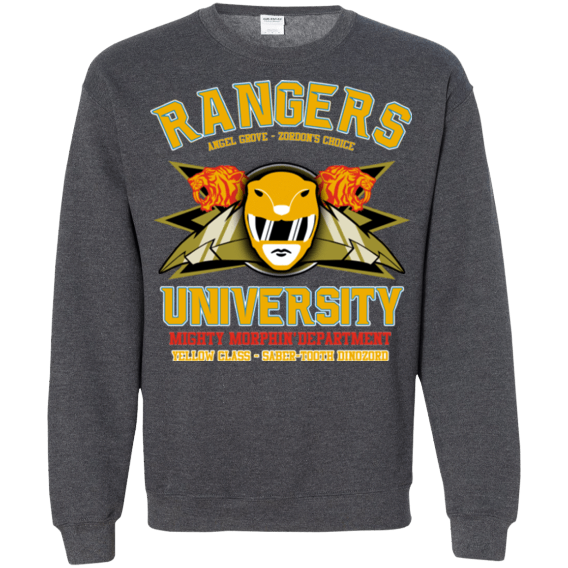 Sweatshirts Dark Heather / Small Rangers U Yellow Ranger Crewneck Sweatshirt