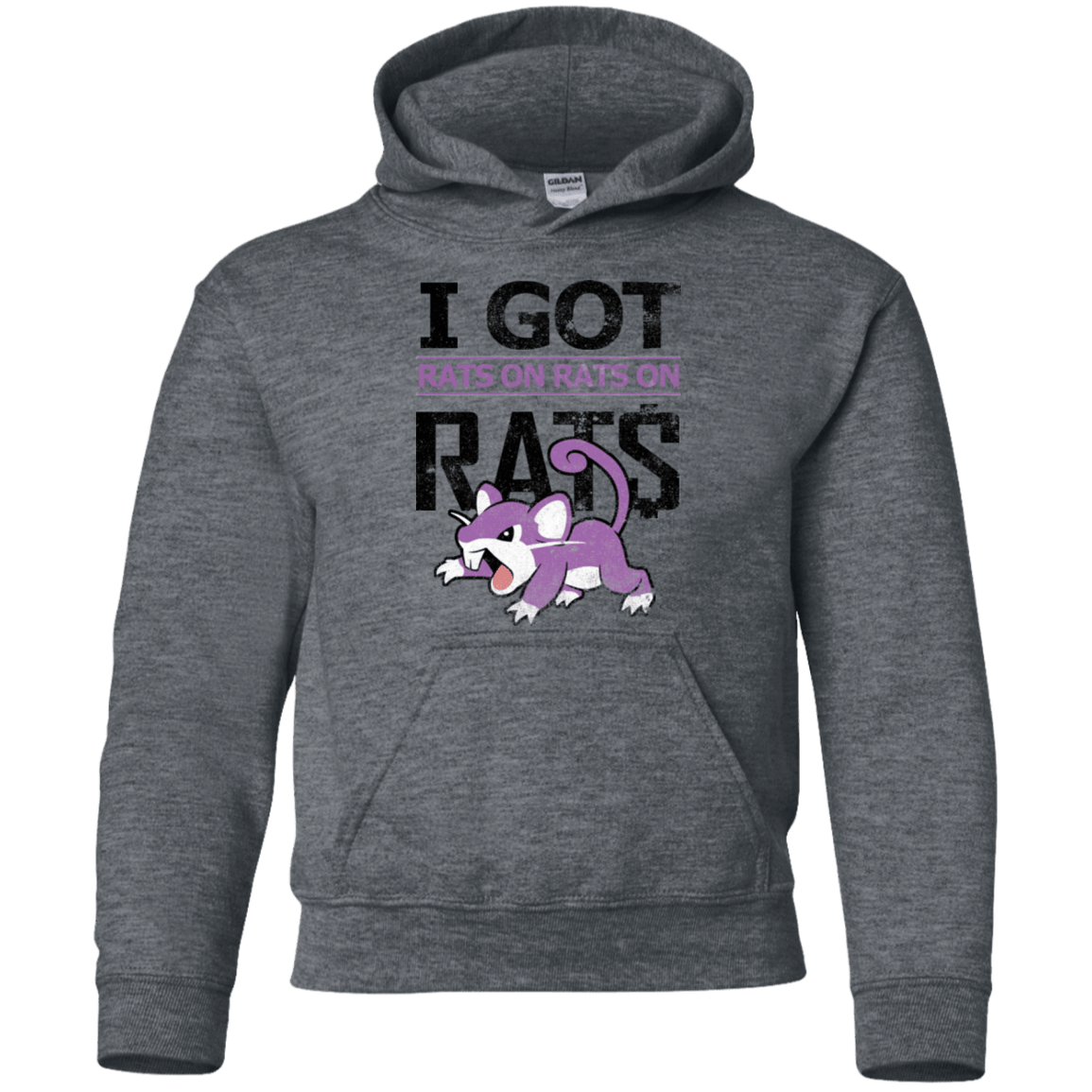Sweatshirts Dark Heather / YS Rats on rats on rats Youth Hoodie