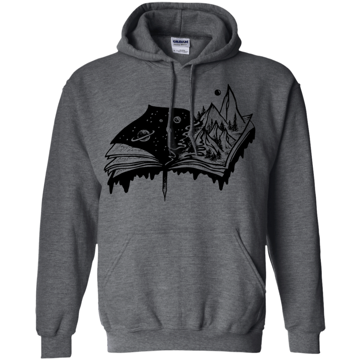 Sweatshirts Dark Heather / S Reading is Life Pullover Hoodie