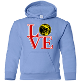 Sweatshirts Carolina Blue / YS Red Ranger LOVE Youth Hoodie