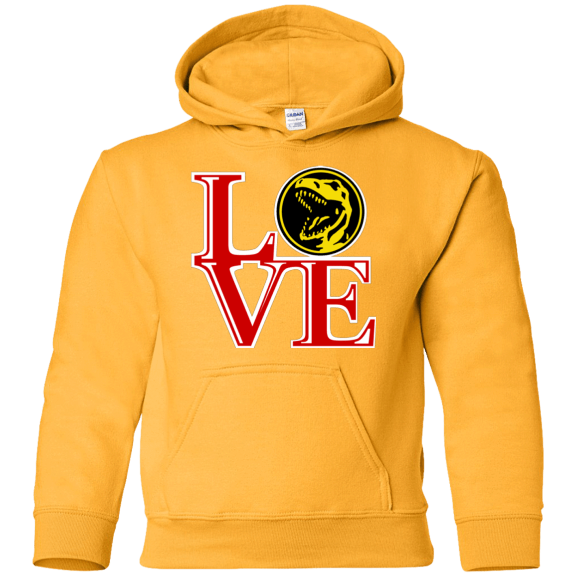 Sweatshirts Gold / YS Red Ranger LOVE Youth Hoodie