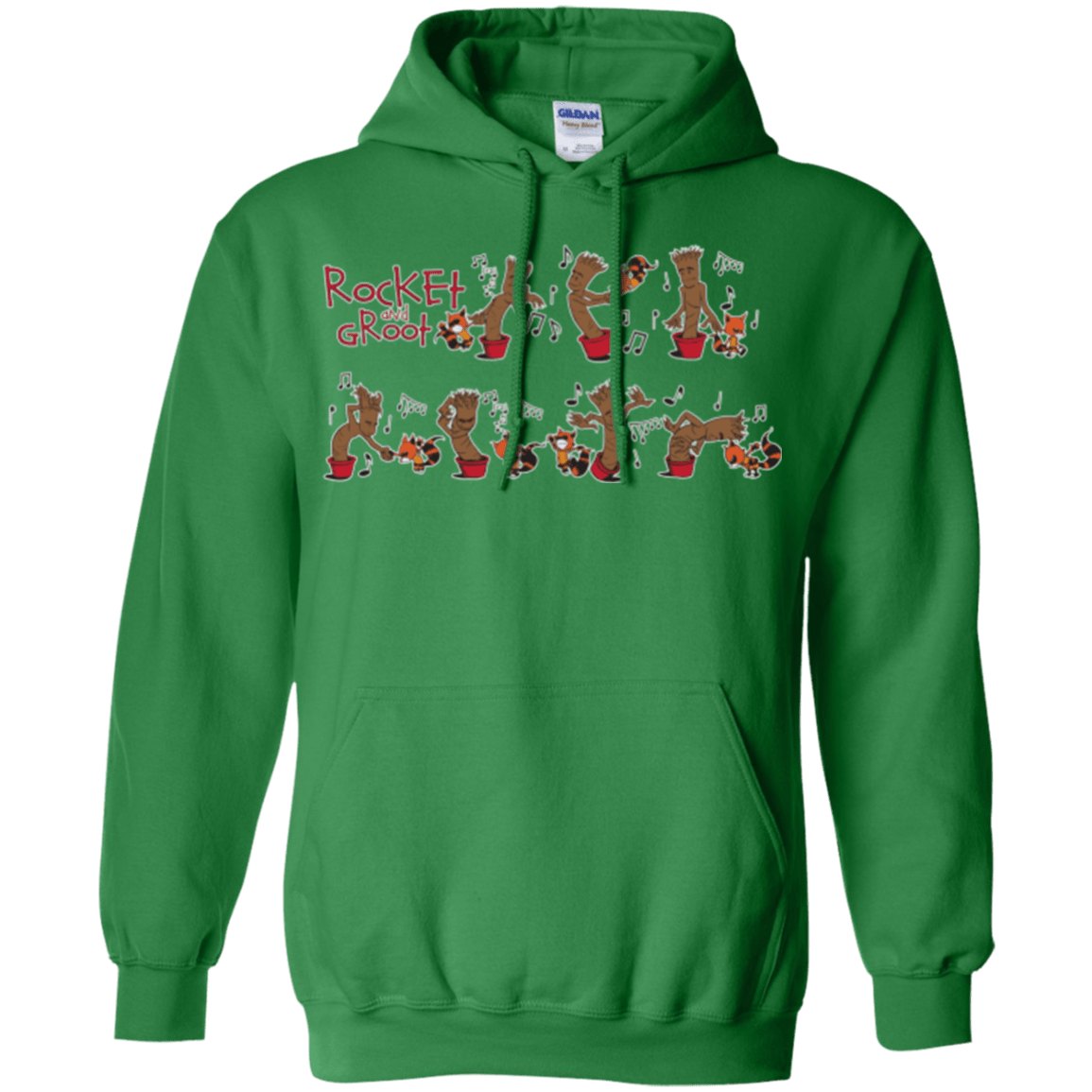 Sweatshirts Irish Green / Small Rocket and Groot Pullover Hoodie