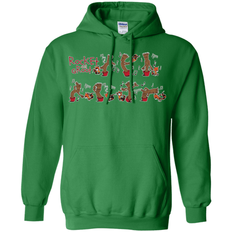 Sweatshirts Irish Green / Small Rocket and Groot Pullover Hoodie