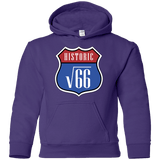 Sweatshirts Purple / YS Route v66 Youth Hoodie