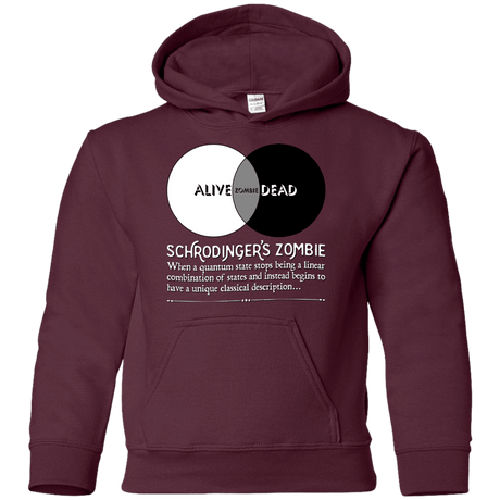 Sweatshirts Maroon / YS Schrödinger's Zombie Youth Hoodie