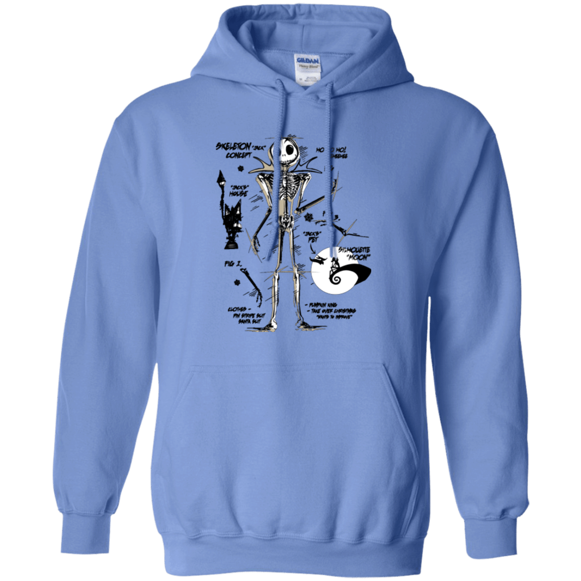 Sweatshirts Carolina Blue / Small Skeleton Concept Pullover Hoodie