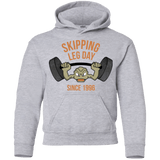 Sweatshirts Sport Grey / YS Skipping Leg Day Youth Hoodie