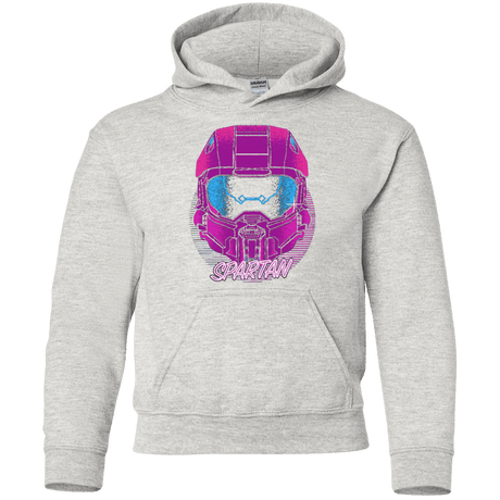 Sweatshirts Ash / YS Spartan Helmet 80's Youth Hoodie