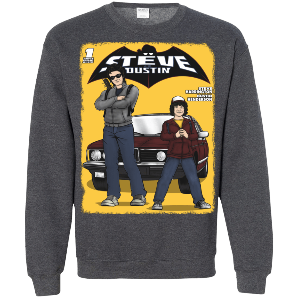 Sweatshirts Dark Heather / S Strange Duo Crewneck Sweatshirt