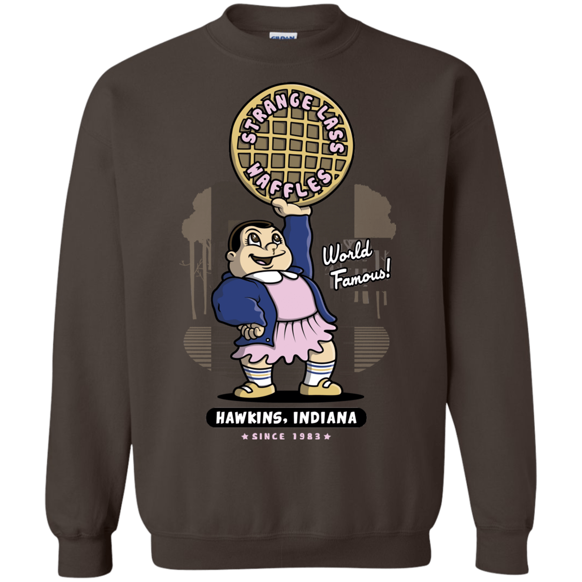 Sweatshirts Dark Chocolate / S Strange Lass Waffles Crewneck Sweatshirt