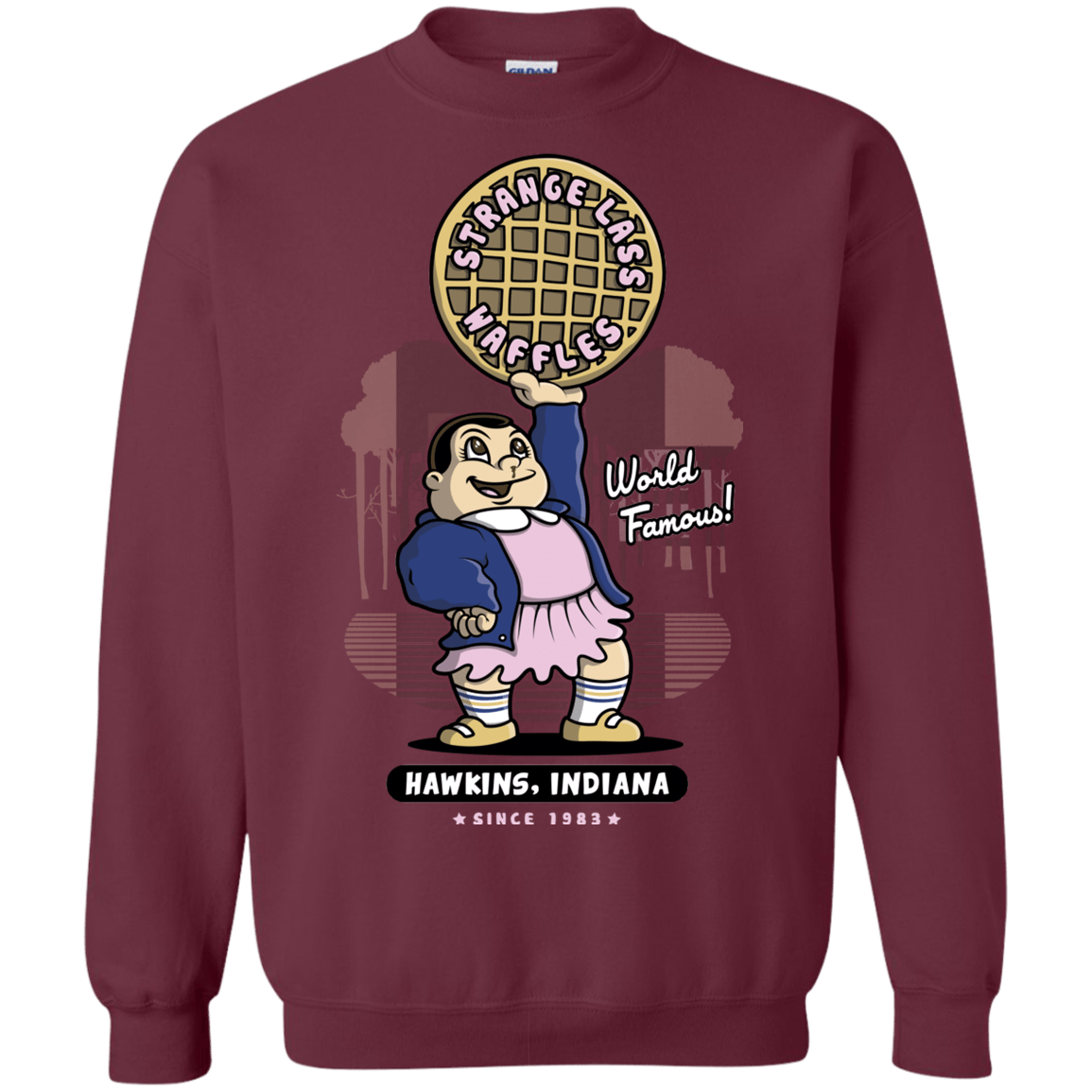 Sweatshirts Maroon / S Strange Lass Waffles Crewneck Sweatshirt