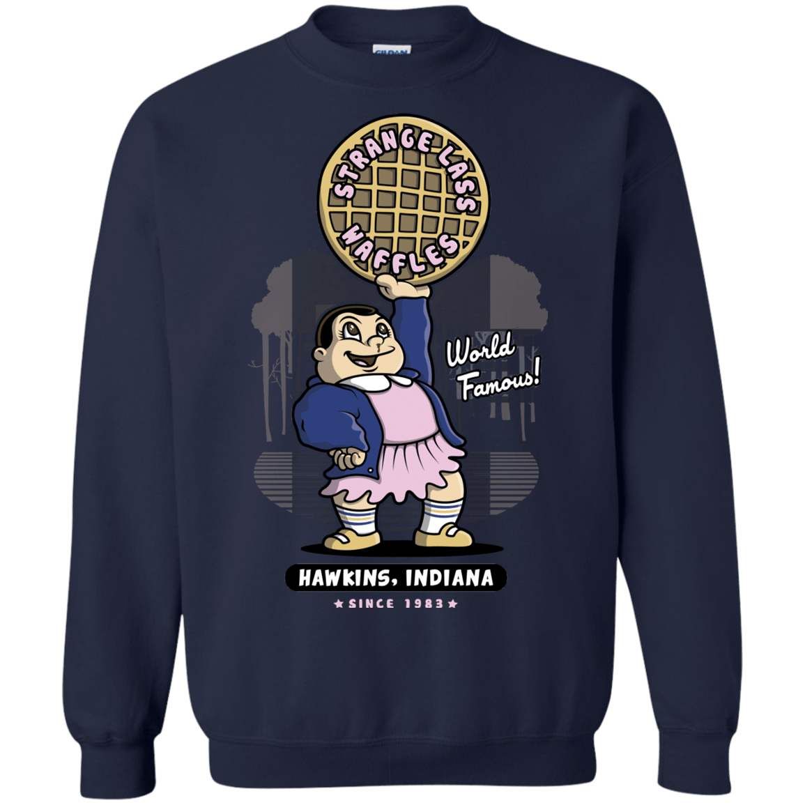 Sweatshirts Navy / S Strange Lass Waffles Crewneck Sweatshirt