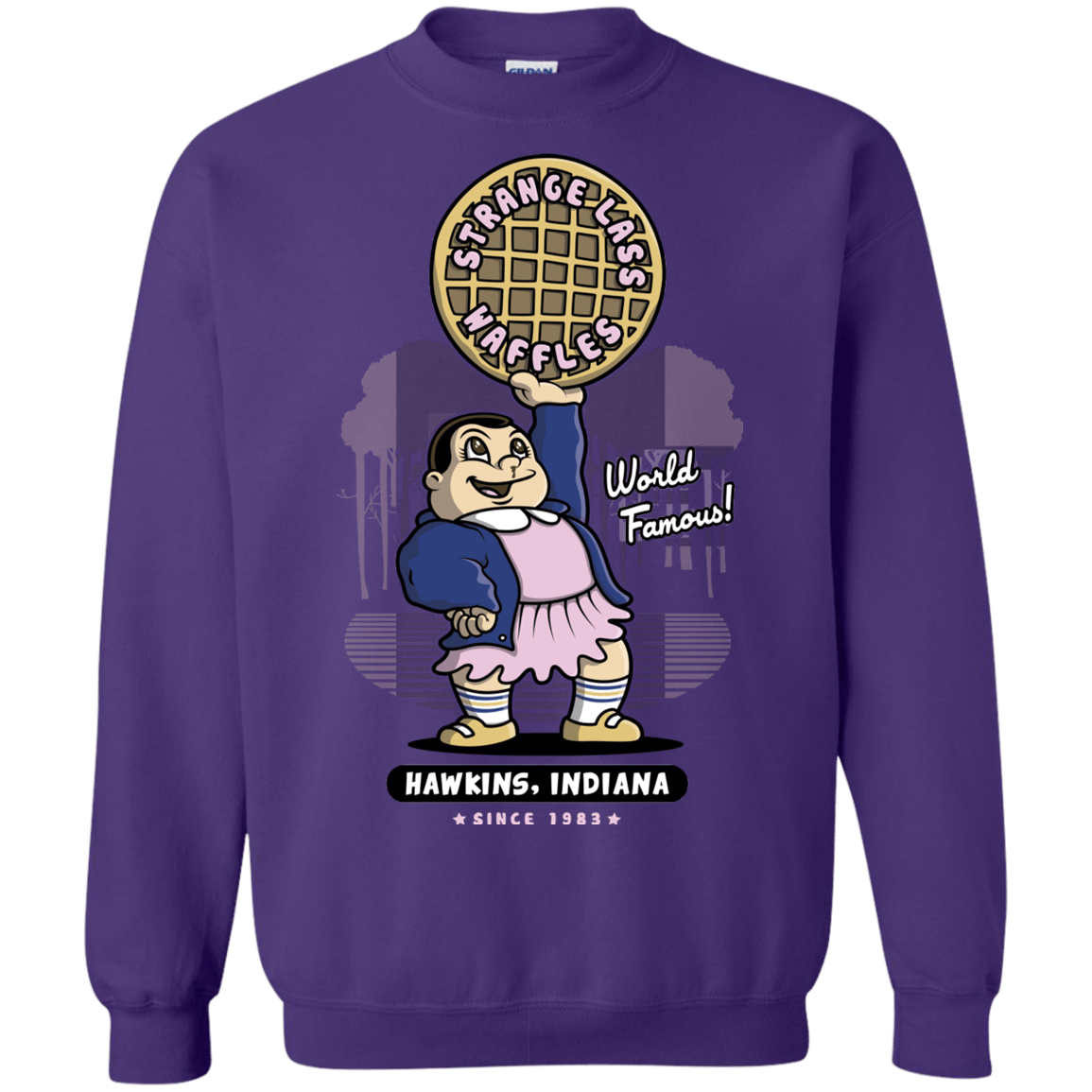 Sweatshirts Purple / S Strange Lass Waffles Crewneck Sweatshirt