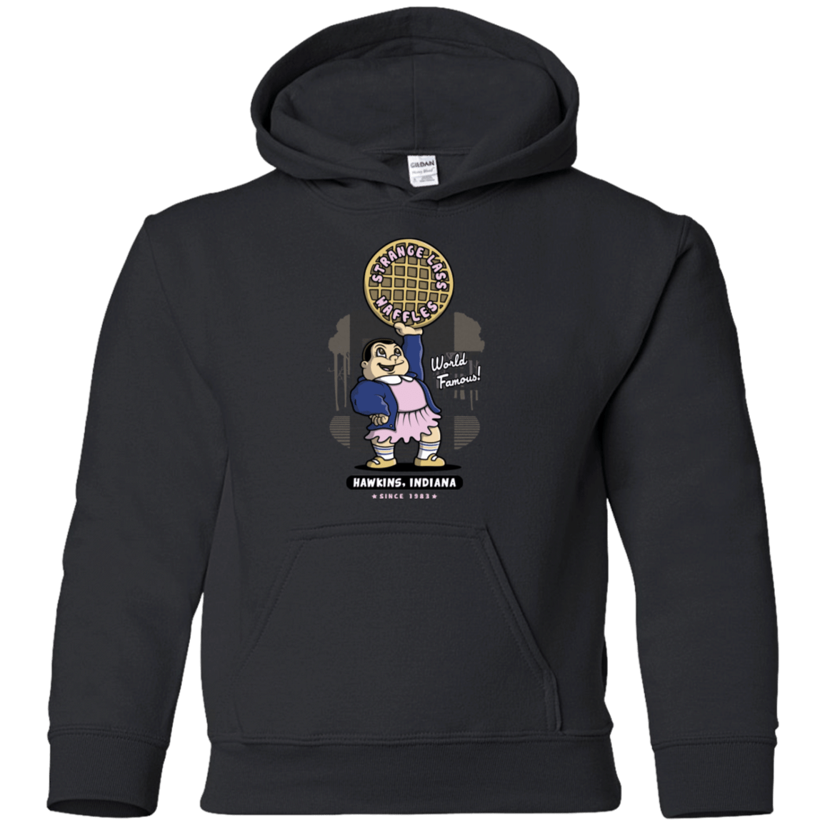 Sweatshirts Black / YS Strange Lass Waffles Youth Hoodie