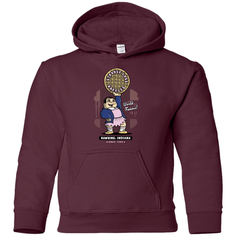 Sweatshirts Maroon / YS Strange Lass Waffles Youth Hoodie