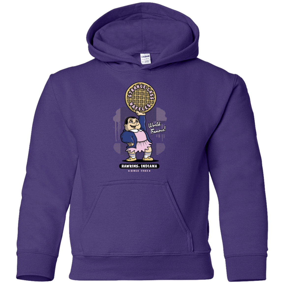 Sweatshirts Purple / YS Strange Lass Waffles Youth Hoodie