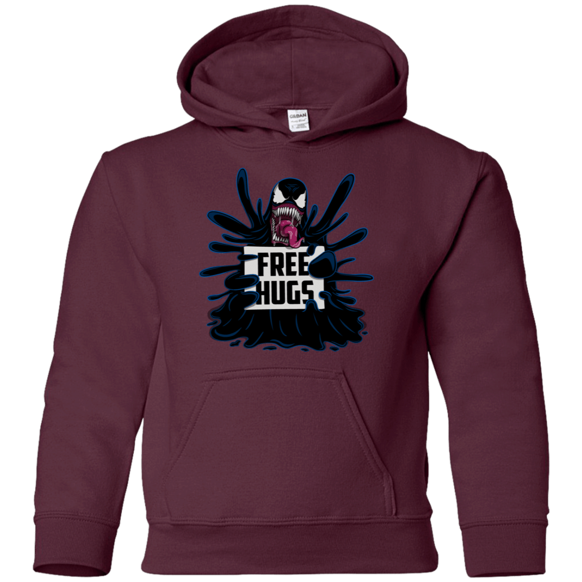 Sweatshirts Maroon / YS Symbiote Hugs Youth Hoodie