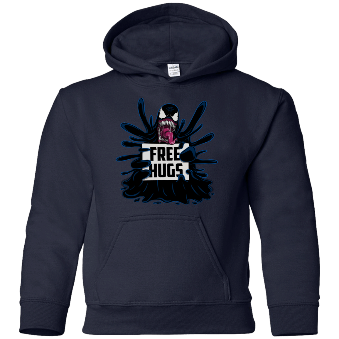 Sweatshirts Navy / YS Symbiote Hugs Youth Hoodie
