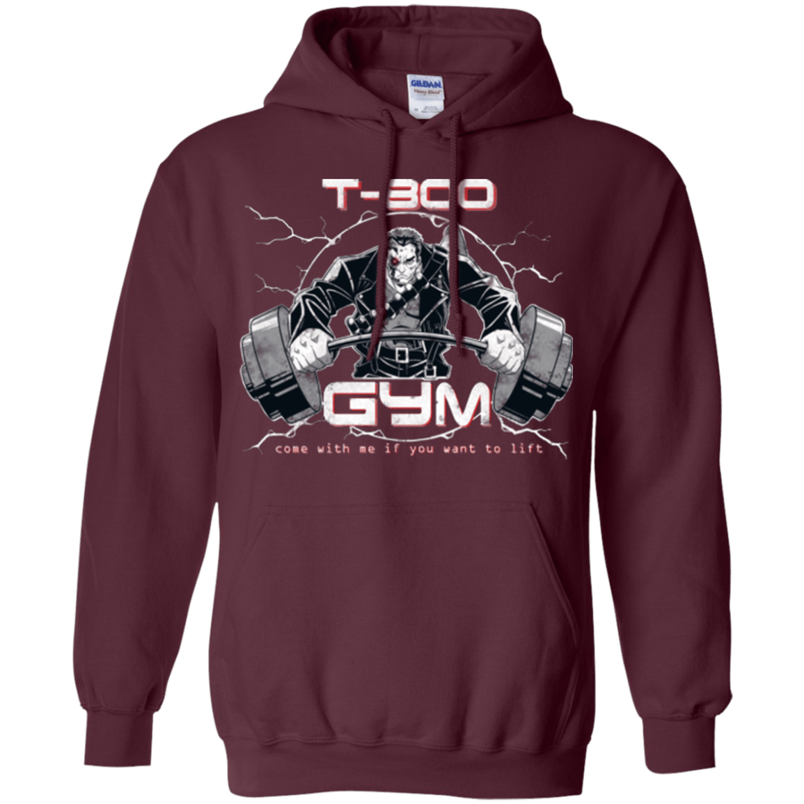 Sweatshirts Maroon / Small T-800 gym Pullover Hoodie