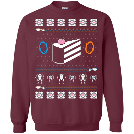 Sweatshirts Maroon / Small The Christmas Cake Is A Lie Crewneck Sweatshirt