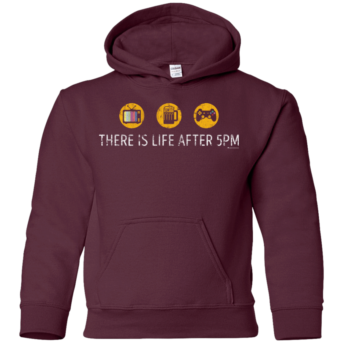 Sweatshirts Maroon / YS There Is Life After 5PM Youth Hoodie