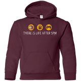 Sweatshirts Maroon / YS There Is Life After 5PM Youth Hoodie