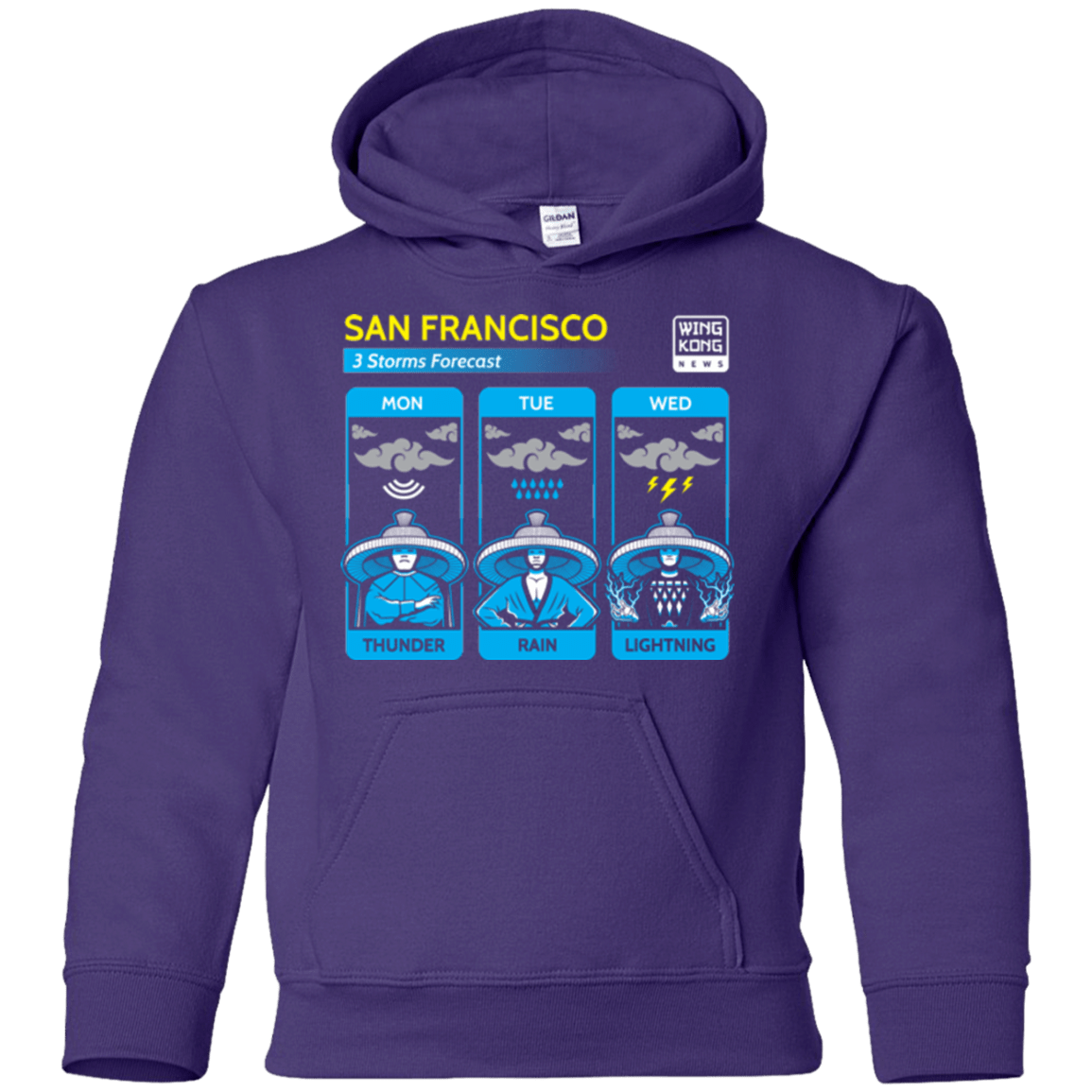 Sweatshirts Purple / YS Three Storms Youth Hoodie