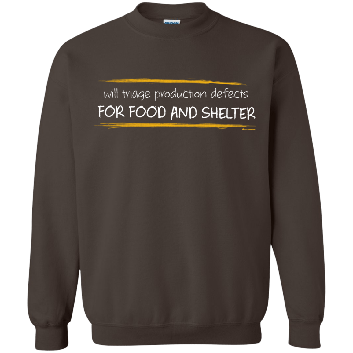 Sweatshirts Dark Chocolate / Small Triaging Defects For Food And Shelter Crewneck Sweatshirt