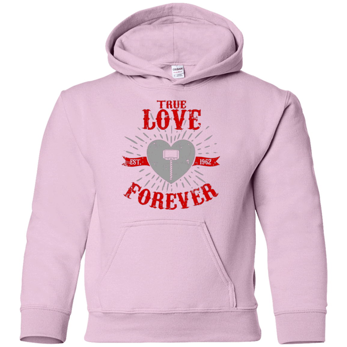 Sweatshirts Light Pink / YS True Love Forever God Thunder Youth Hoodie