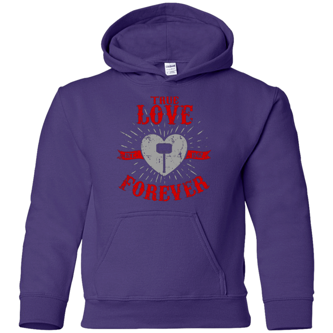 Sweatshirts Purple / YS True Love Forever God Thunder Youth Hoodie