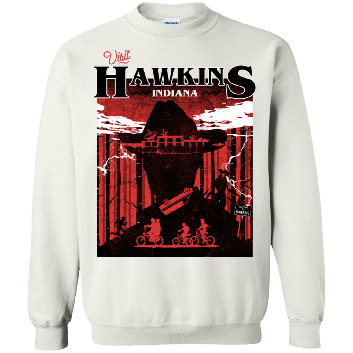 Sweatshirts White / S Visit Hawkins Crewneck Sweatshirt
