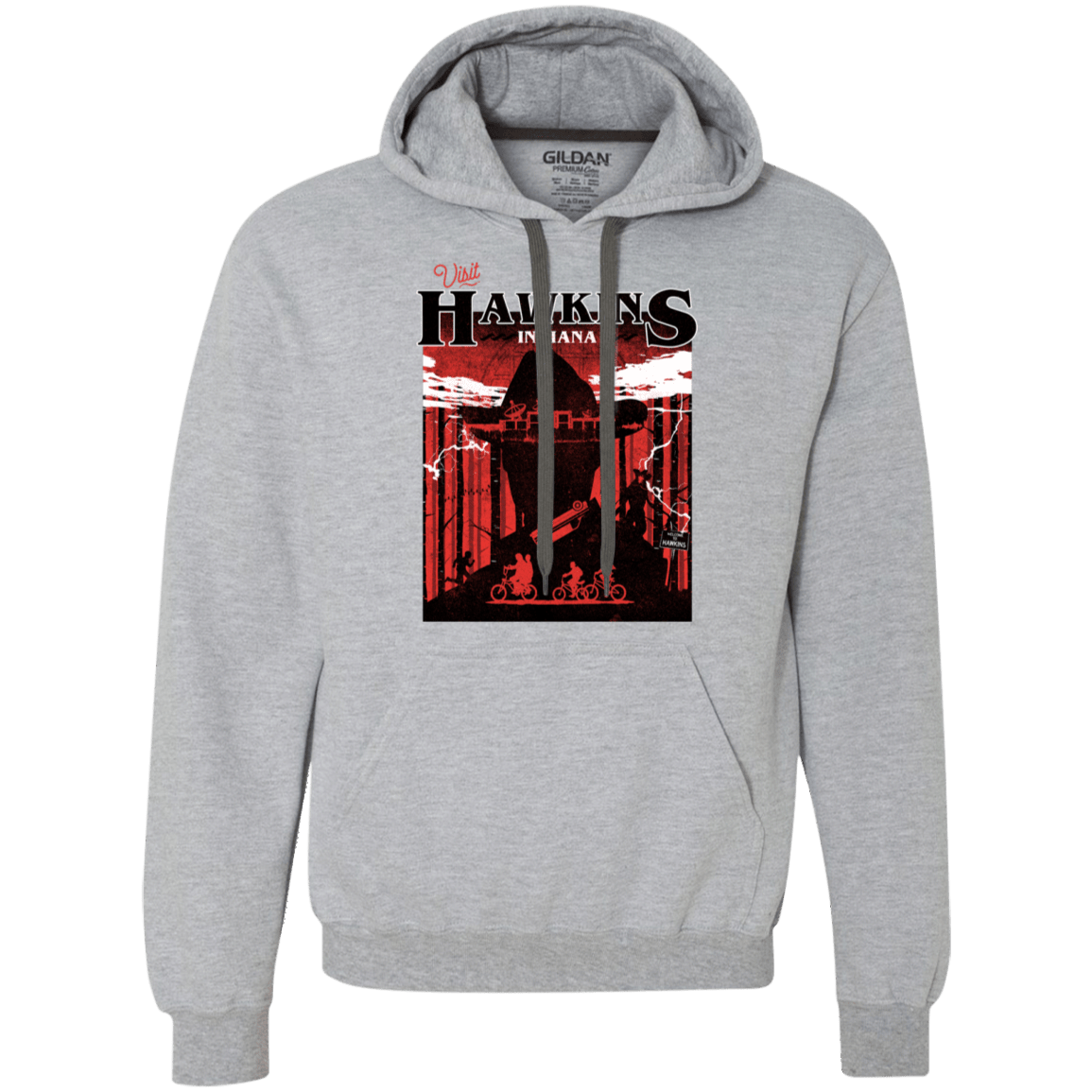 Sweatshirts Sport Grey / S Visit Hawkins Premium Fleece Hoodie