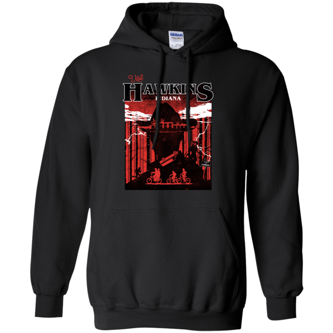 Sweatshirts Black / S Visit Hawkins Pullover Hoodie