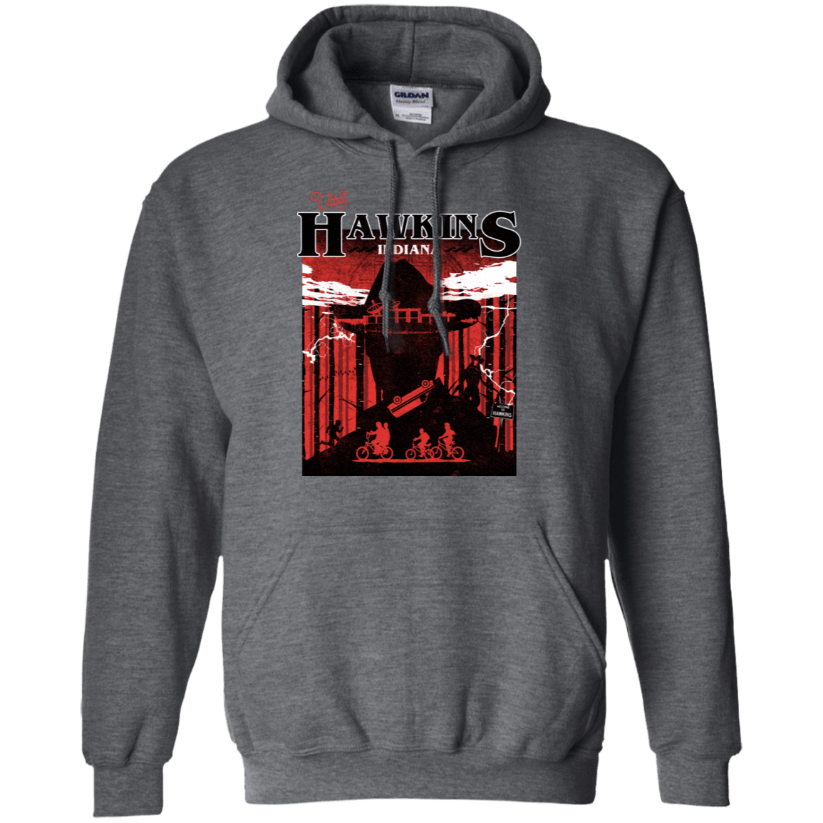 Sweatshirts Dark Heather / S Visit Hawkins Pullover Hoodie