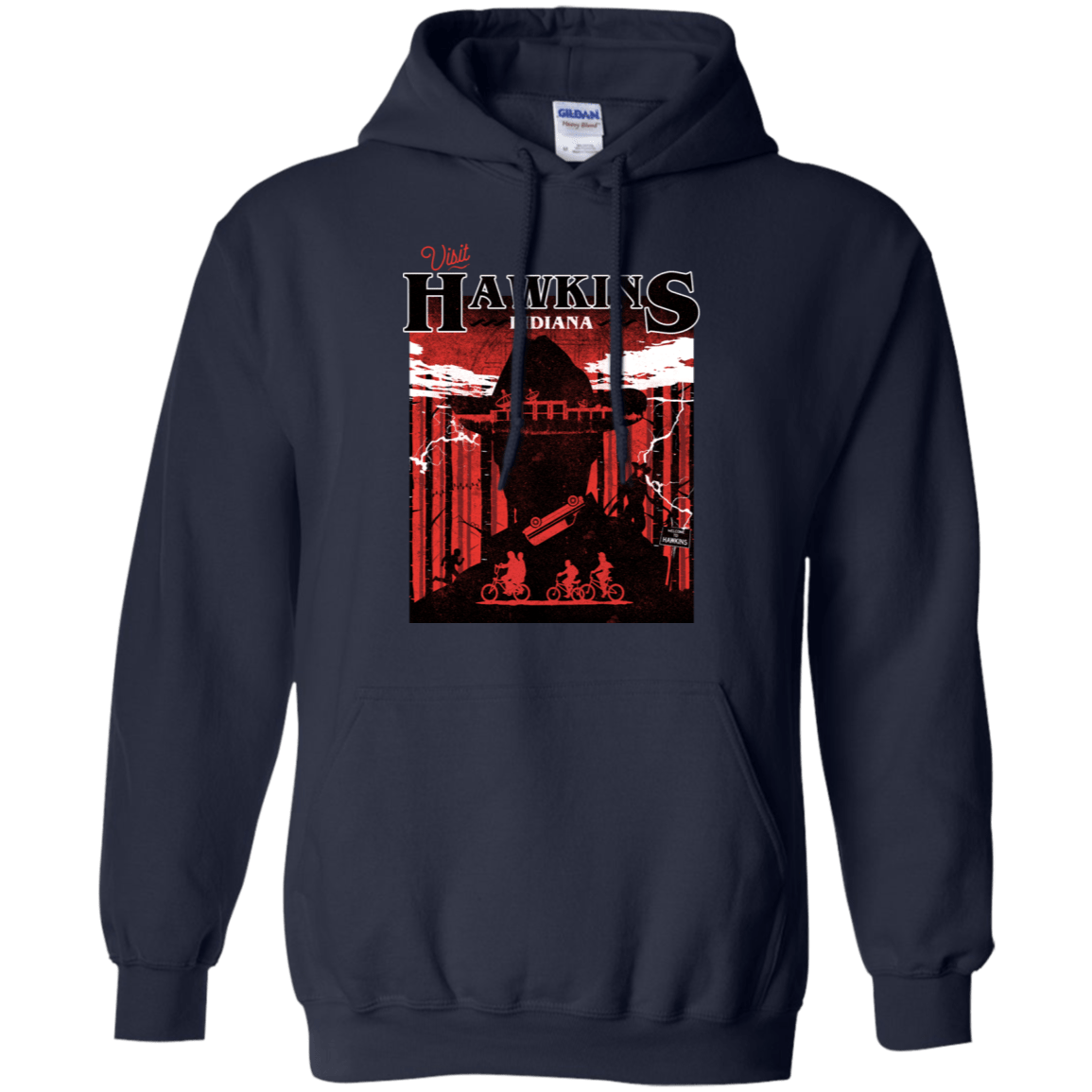 Sweatshirts Navy / S Visit Hawkins Pullover Hoodie