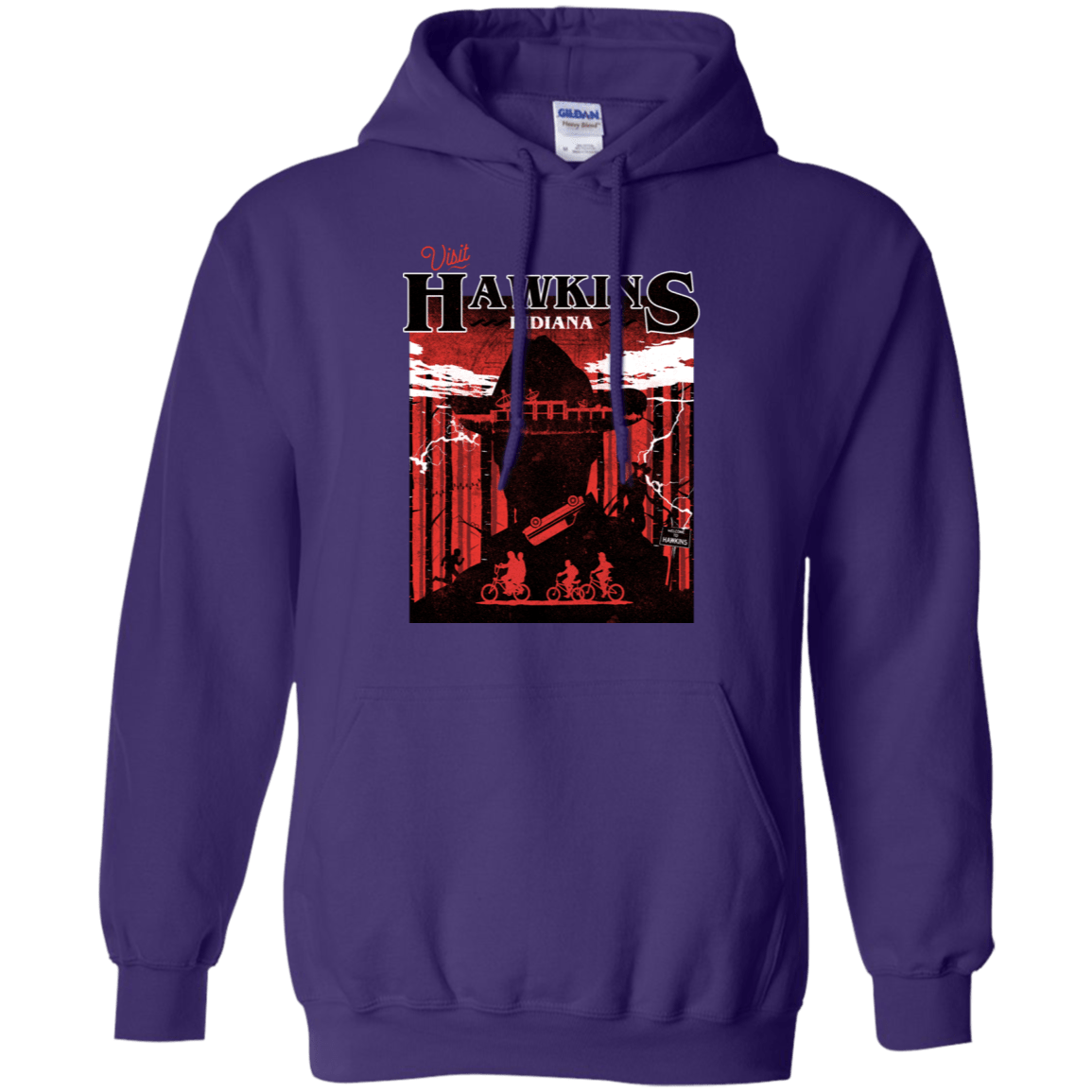 Sweatshirts Purple / S Visit Hawkins Pullover Hoodie