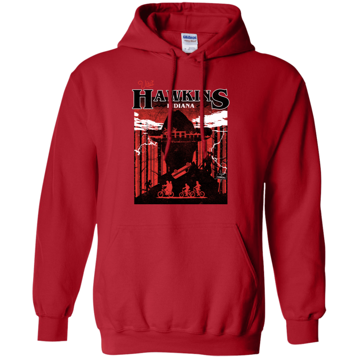 Sweatshirts Red / S Visit Hawkins Pullover Hoodie