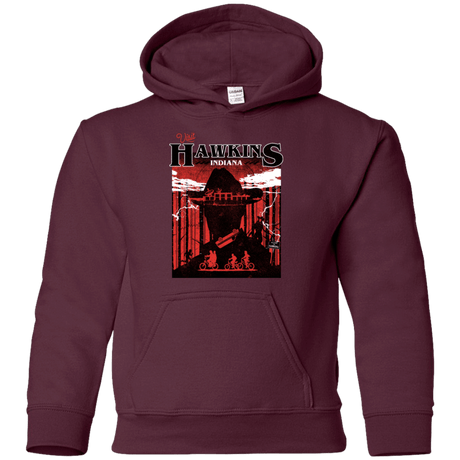 Sweatshirts Maroon / YS Visit Hawkins Youth Hoodie