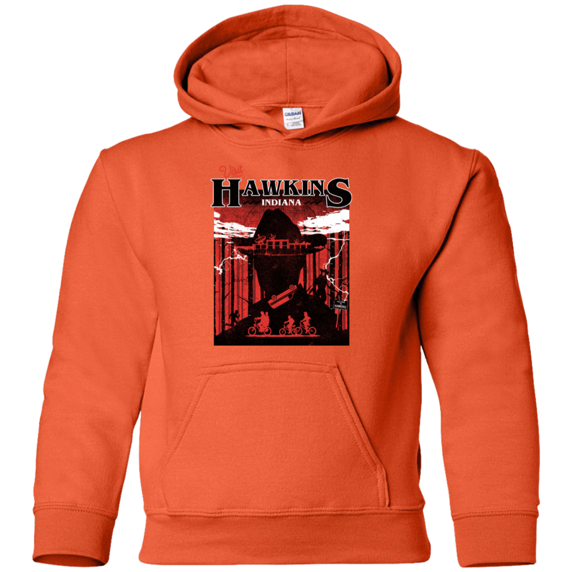 Sweatshirts Orange / YS Visit Hawkins Youth Hoodie