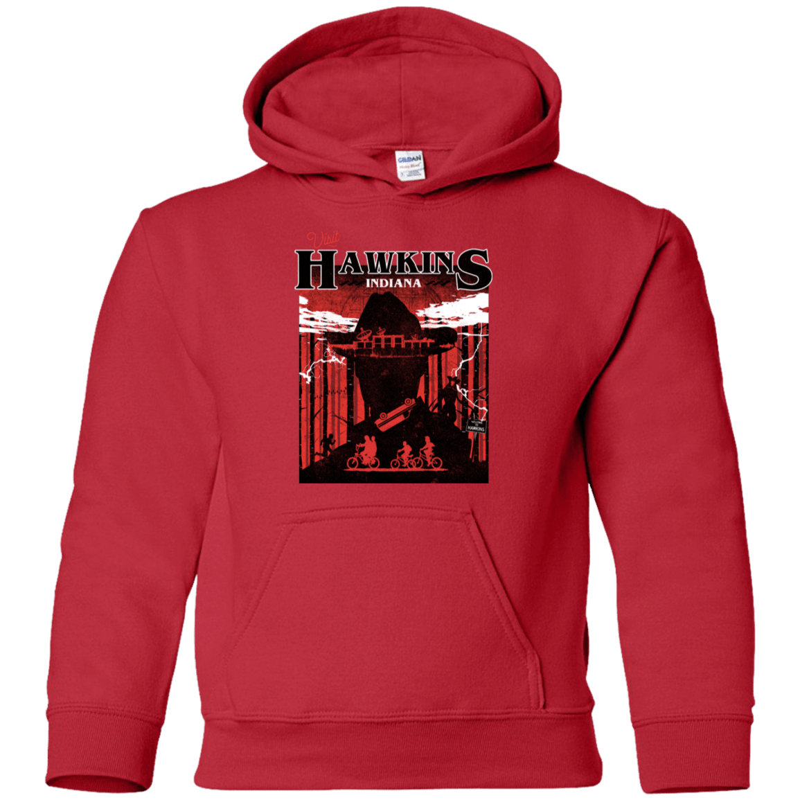 Sweatshirts Red / YS Visit Hawkins Youth Hoodie