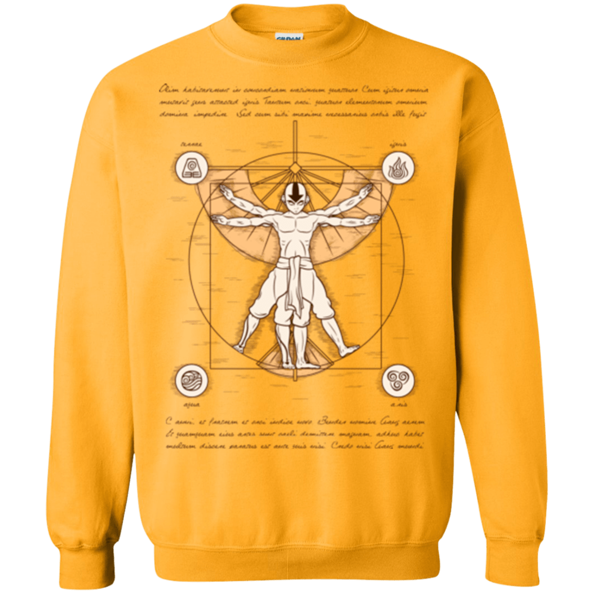 Sweatshirts Gold / Small Vitruvian Aang (1) Crewneck Sweatshirt