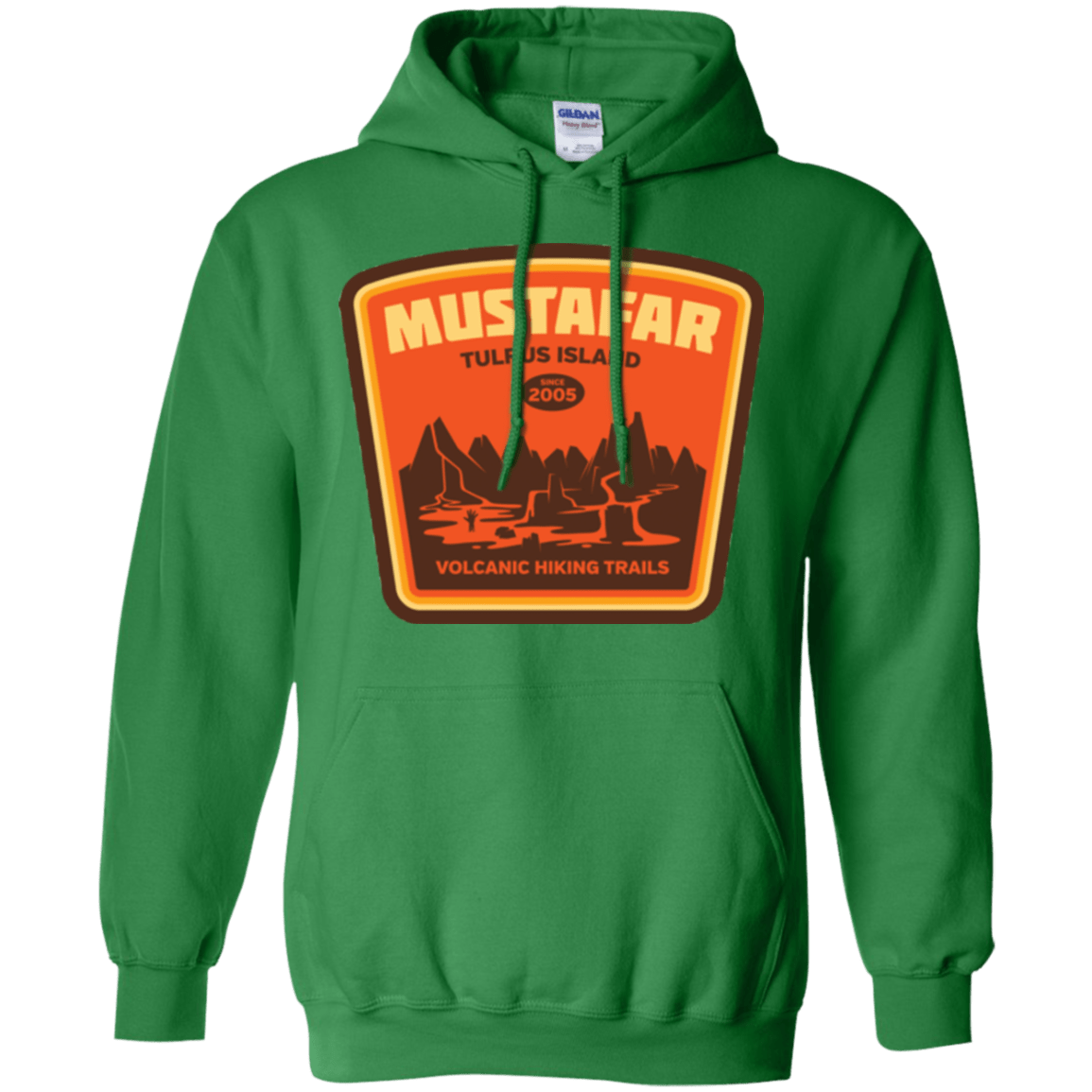 Sweatshirts Irish Green / Small Volcanic Hiking Trails Pullover Hoodie