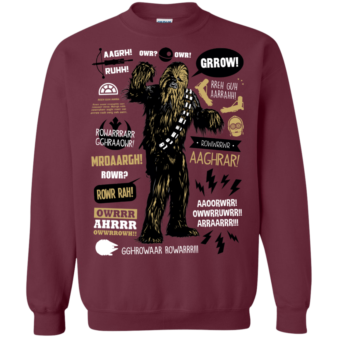 Sweatshirts Maroon / Small Wookie Famous Quotes Crewneck Sweatshirt