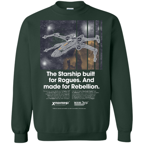 Sweatshirts Forest Green / Small X-Fighter Crewneck Sweatshirt