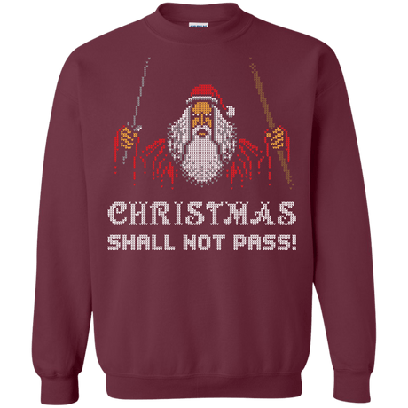 Sweatshirts Maroon / Small Xmas shall not pass Crewneck Sweatshirt