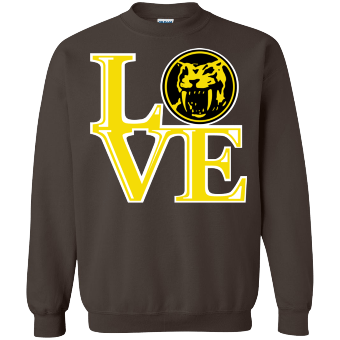 Sweatshirts Dark Chocolate / Small Yellow Ranger LOVE Crewneck Sweatshirt