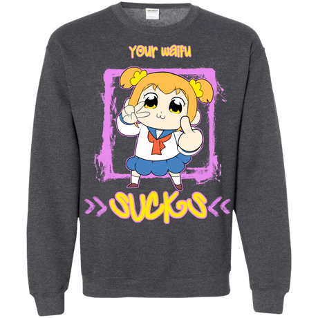 Sweatshirts Dark Heather / S Your Waifu Crewneck Sweatshirt