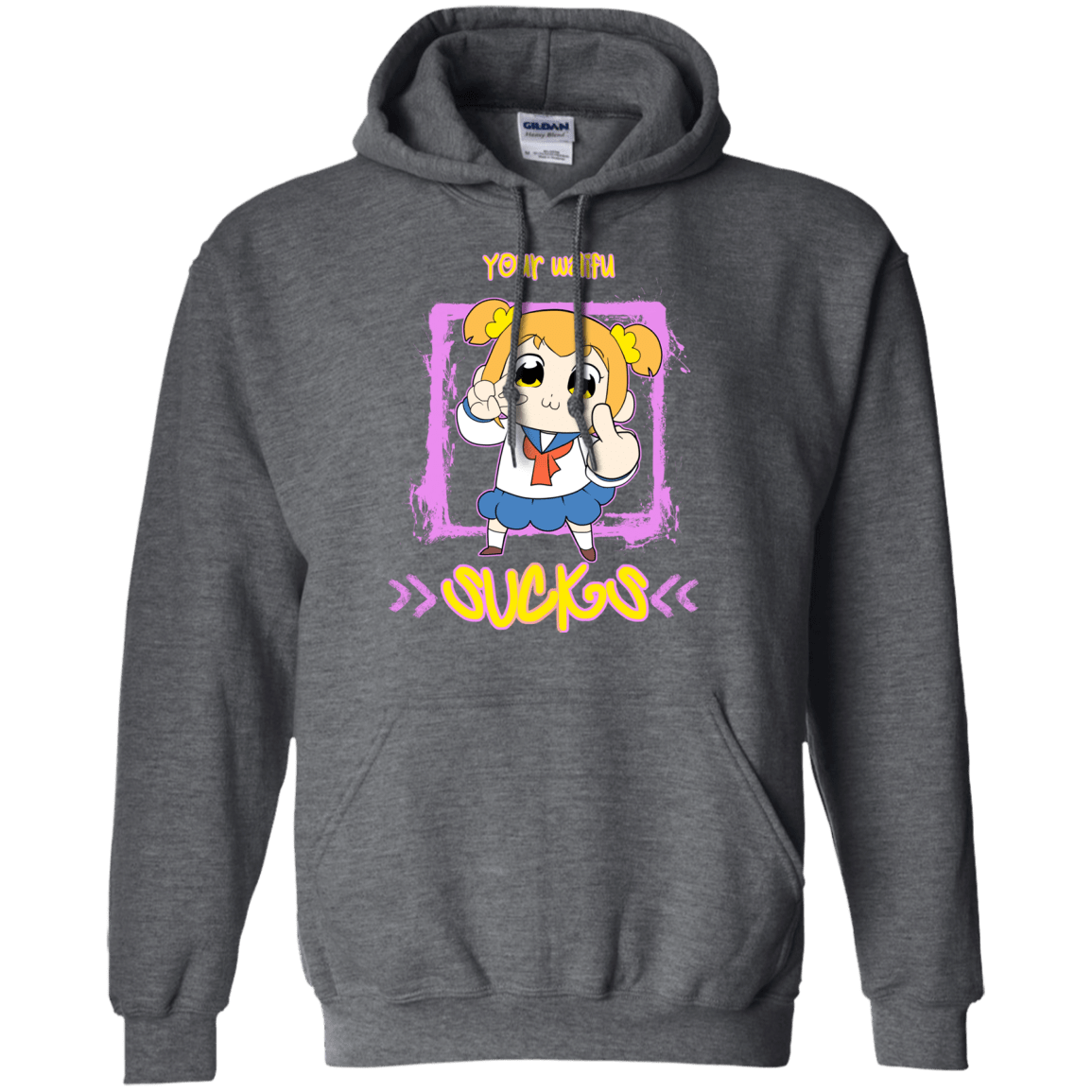 Sweatshirts Dark Heather / S Your Waifu Pullover Hoodie