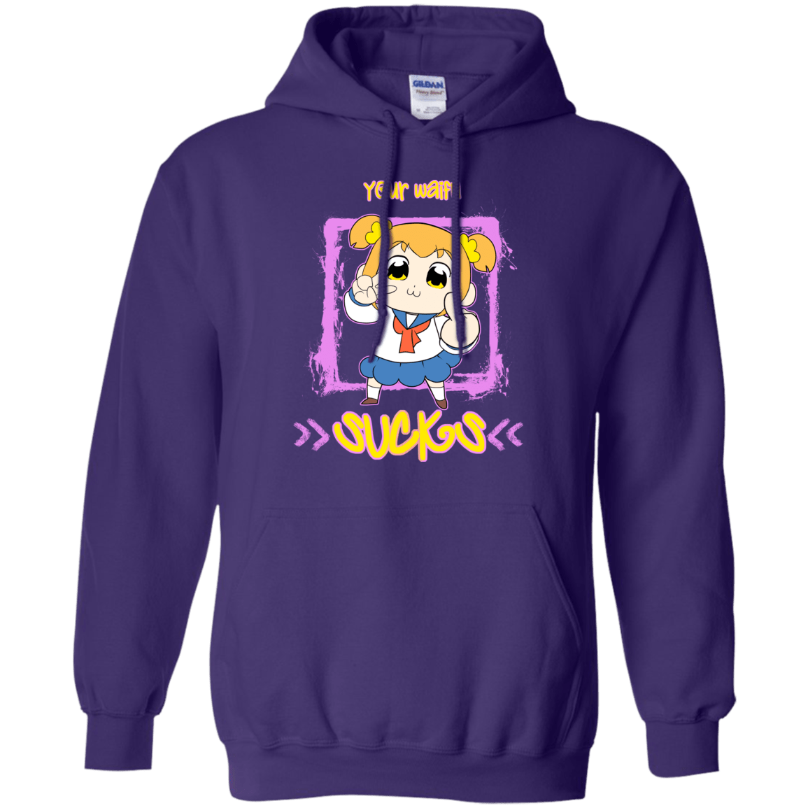 Sweatshirts Purple / S Your Waifu Pullover Hoodie